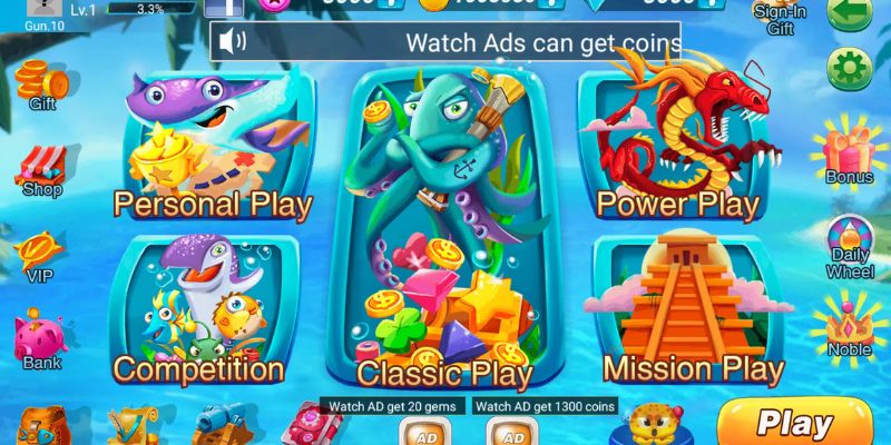 Bắn cá xèng Rik88 đa dạng cổng chơi