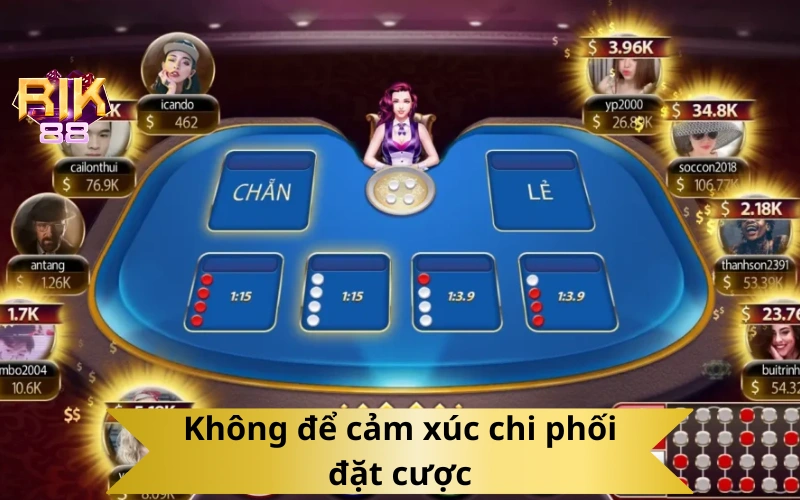 Không để cảm xúc chi phối đặt cược