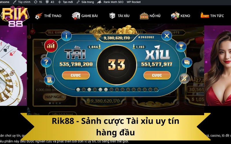 Rik88 - Sảnh cược Tài xỉu uy tín hàng đầu