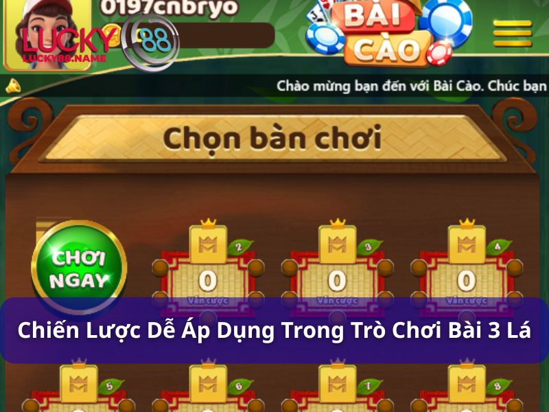 Chiến lược áp dụng trong trò chơi bài 3 lá